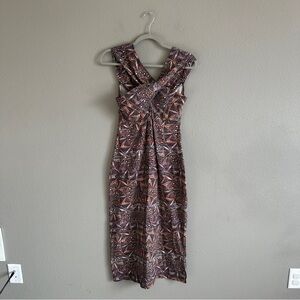 Anthropologie Daily Practice Multicolor Patterned Fitted Maxi Dress Medium